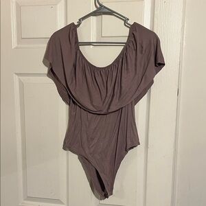 Fashion Nova Mauve Off-Shoulder Bodysuit